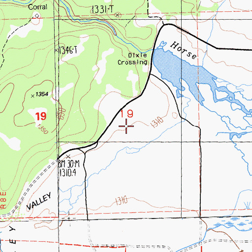 Topographic Map of Little Davis Creek, CA