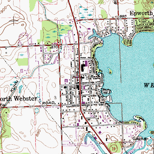 Topographic Map of North Webster Tippecanoe Township Fire Department, IN
