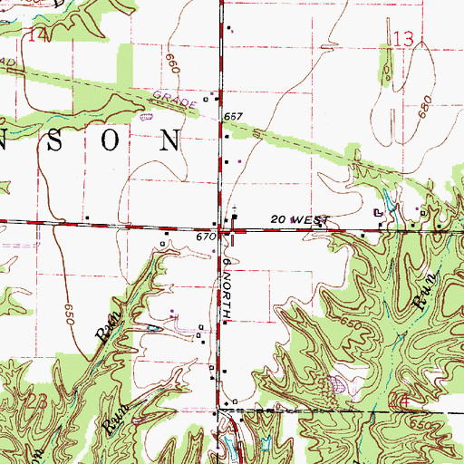 Topographic Map of Dick Johnson Volunteer Fire Department, IN