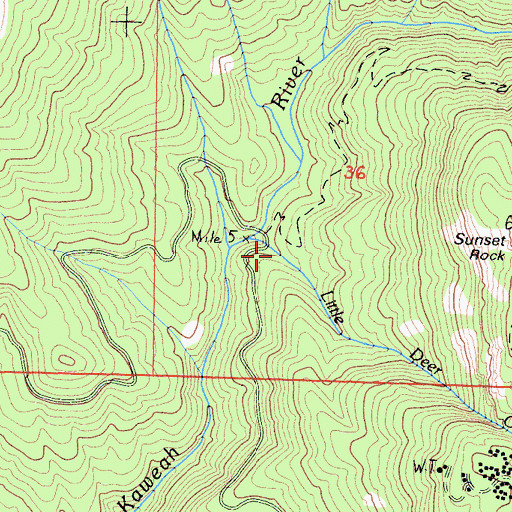 Topographic Map of Little Deer Creek, CA