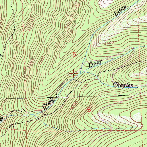 Topographic Map of Little Deer Creek, CA
