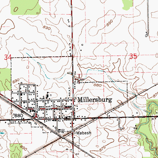 Topographic Map of Clinton Township Fire Department, IN