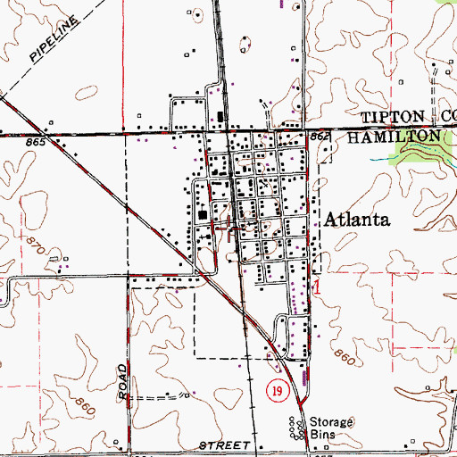 Topographic Map of Jackson Fire Territory, IN