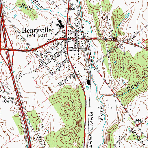 Topographic Map of Monroe Township Fire Department, IN