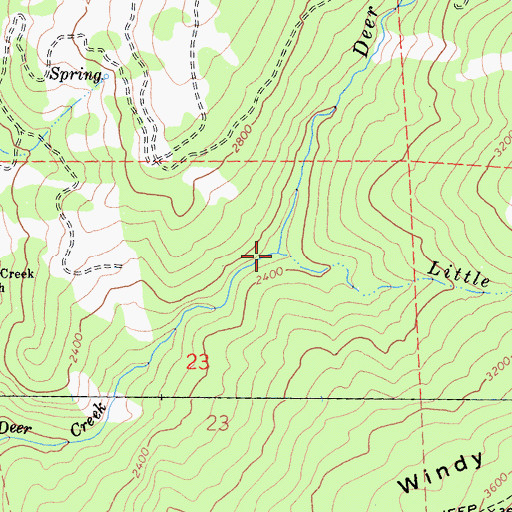 Topographic Map of Little Deer Creek, CA
