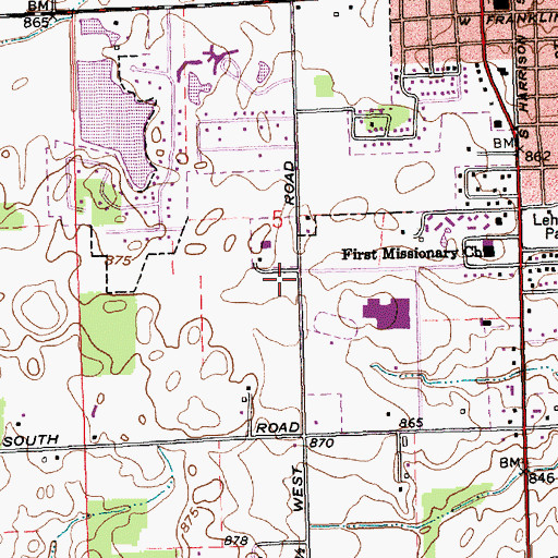 Topographic Map of Berne Fire Department, IN