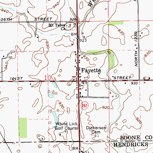 Topographic Map of Perry Township Volunteer Fire Department, IN