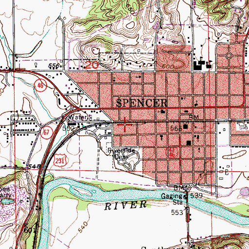 Topographic Map of Owen Valley Fire Territory Station 4, IN