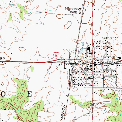Topographic Map of Bainbridge Volunteer Fire Department, IN