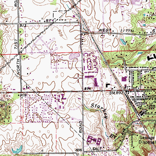 Topographic Map of Zionsville Fire Department Station 91, IN