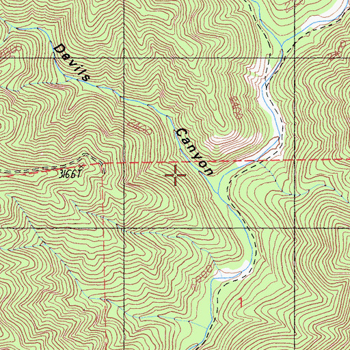 Topographic Map of Little Devils Canyon, CA