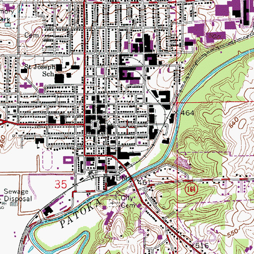 Topographic Map of Jasper Fire Department Station 1, IN