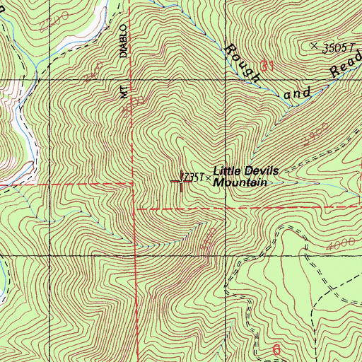 Topographic Map of Little Devils Mountain, CA