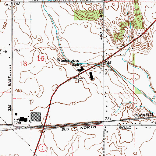 Topographic Map of Washington Township Volunteer Fire Department Valparaiso, IN