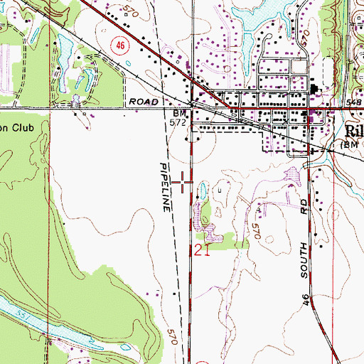 Topographic Map of Riley Fire Department, IN