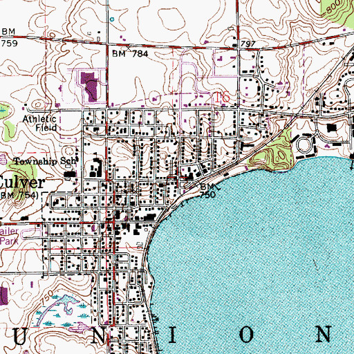 Topographic Map of Culver Union Township Fire Department, IN
