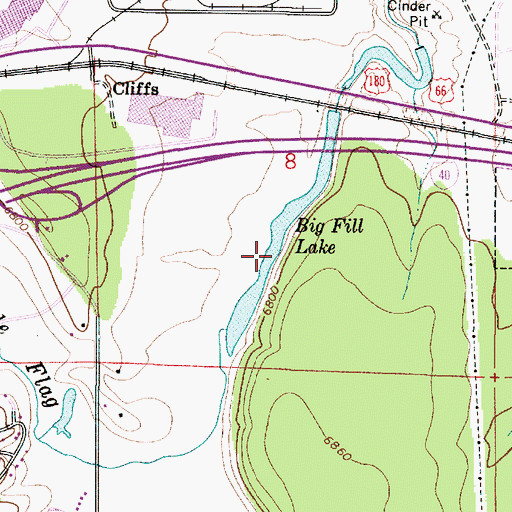 Topographic Map of Big Fill Lake, AZ