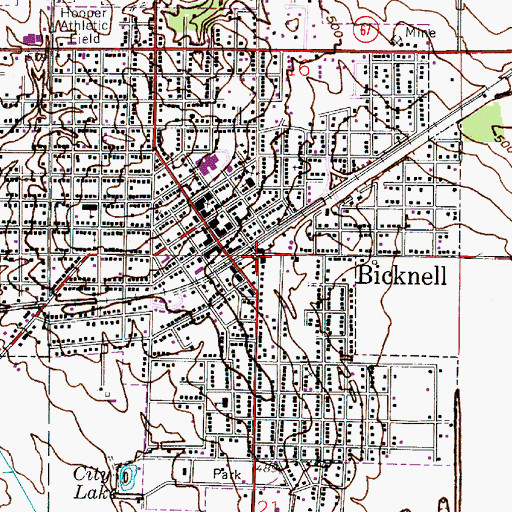 Topographic Map of Vigo Township Volunteer Fire Department, IN