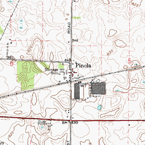 Topographic Map of Scipio Township Volunteer Fire Department Station 1, IN