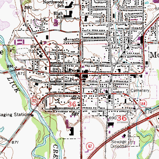 Topographic Map of Mooresville Fire Department, IN