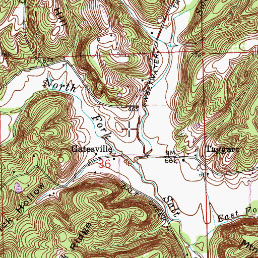 Topographic Map of Hamblen Township Volunteer Fire Department, IN