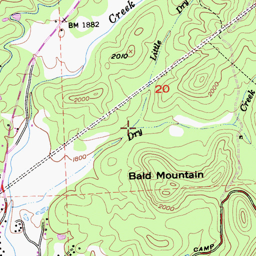 Topographic Map of Little Dry Creek, CA