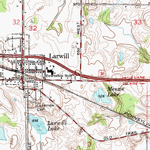 Topographic Map of Richland Township Fire and Rescue, IN