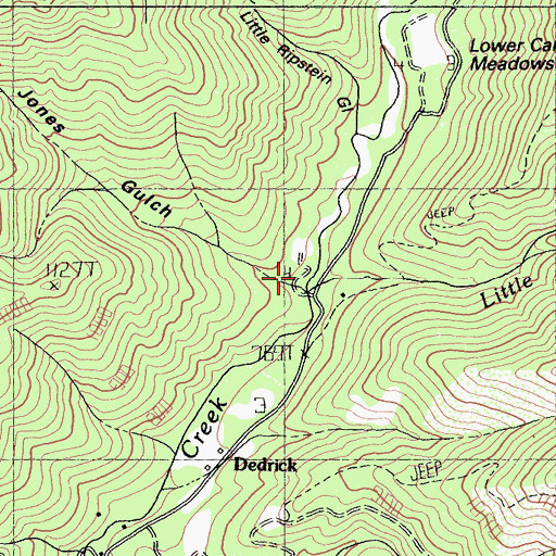 Topographic Map of Little East Fork Canyon Creek, CA