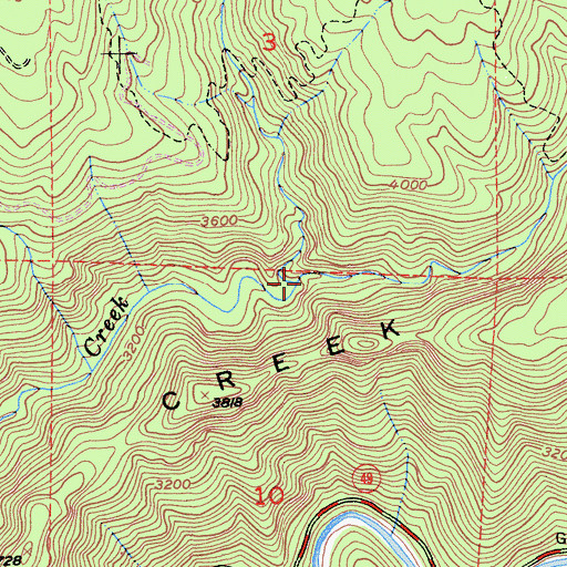 Topographic Map of Little Fiddle Creek, CA