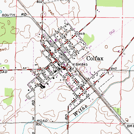 Topographic Map of Perry Township Colfax Fire Department, IN