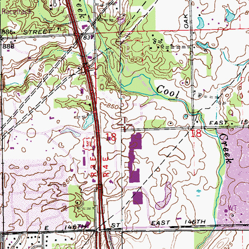 Topographic Map of Westfield Fire Department Station 82, IN