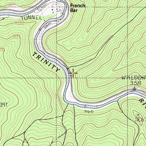 Topographic Map of Little French Creek, CA