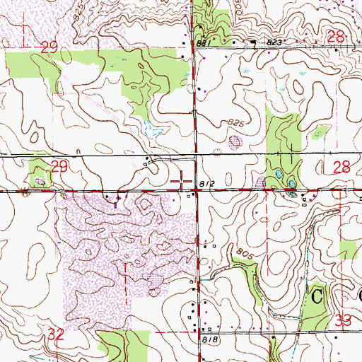 Topographic Map of Concord Township Fire Department Station 2, IN