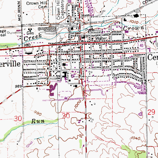 Topographic Map of Centerville Fire and Rescue, IN