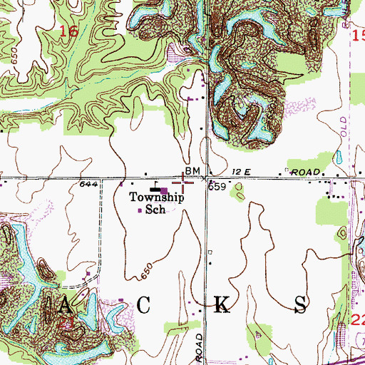 Topographic Map of Jackson Township Volunteer Fire Department Brazil Station, IN