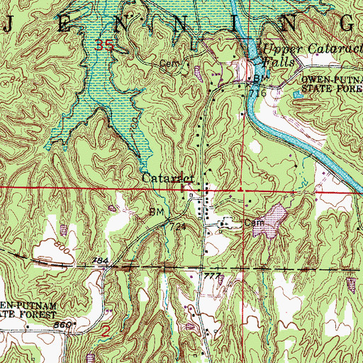 Topographic Map of Cataract Volunteer Fire Department, IN