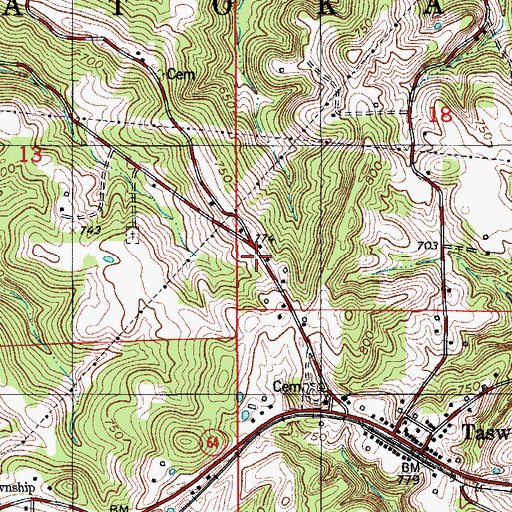 Topographic Map of English Volunteer Fire Department Patoka Station, IN