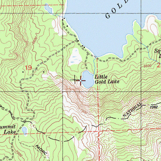 Topographic Map of Little Gold Lake, CA