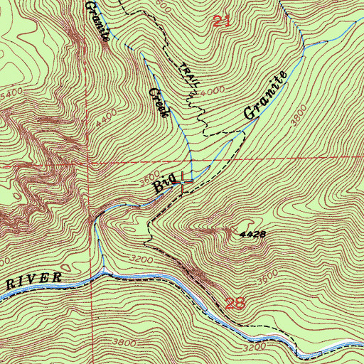 Topographic Map of Little Granite Creek, CA