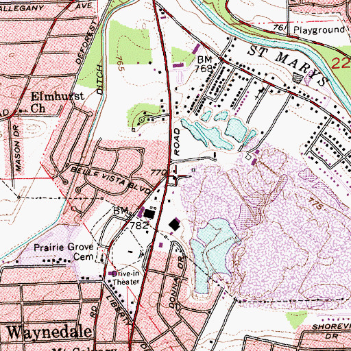 Topographic Map of Fort Wayne Fire Department Station 5, IN