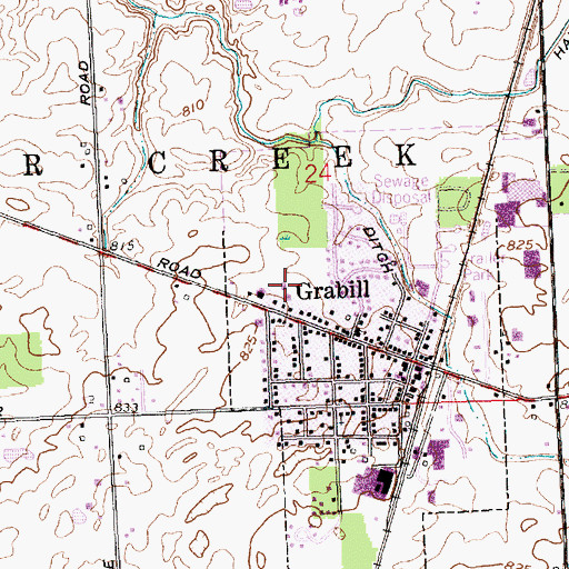 Topographic Map of Northeast Allen County Fire Department and Emergency Medical Services, IN