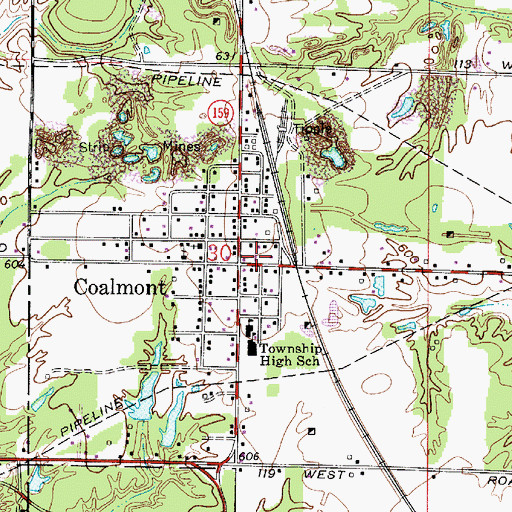 Topographic Map of Lewis Township Fire Company, IN