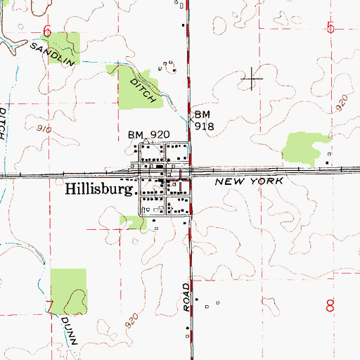 Topographic Map of Johnson Township Volunteer Fire Department, IN