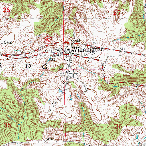 Topographic Map of Hogan Township Volunteer Fire Department, IN