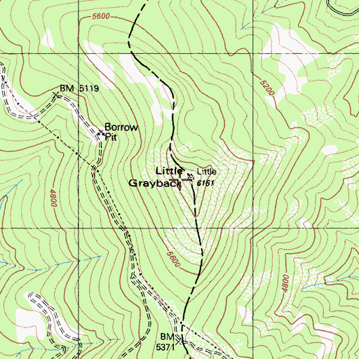 Topographic Map of Little Grayback, CA