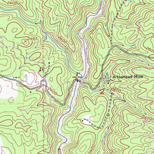 Topographic Map of Little Greenhorn Creek, CA