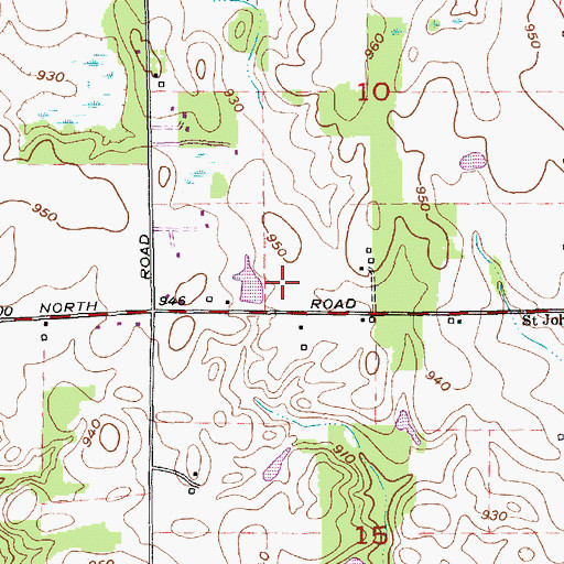 Topographic Map of Thorncreek Township Fire Department, IN
