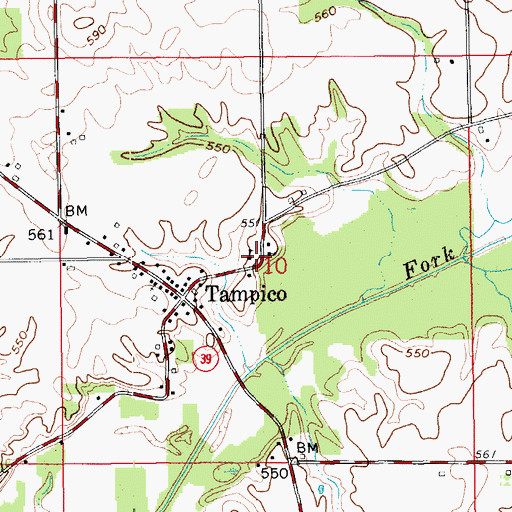 Topographic Map of Grassy Fork Township Volunteer Fire Department, IN