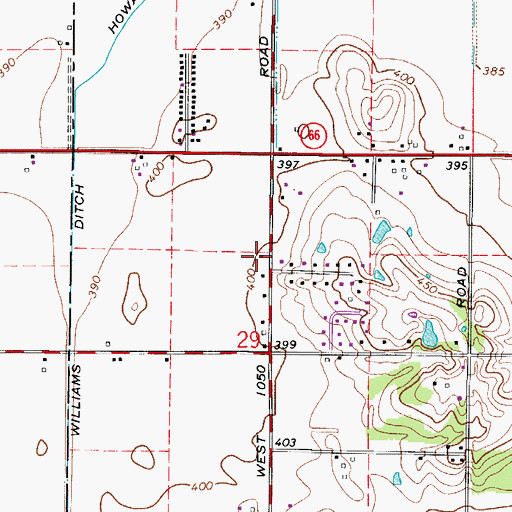 Topographic Map of Ohio Township Fire and Rescue Station 2, IN