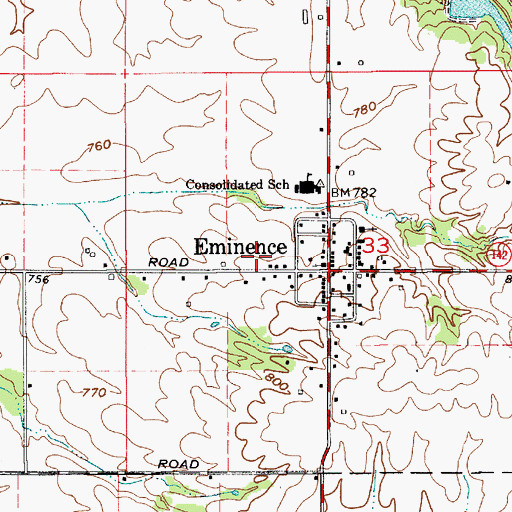 Topographic Map of A and A Township Volunteer Fire Department Station 2, IN